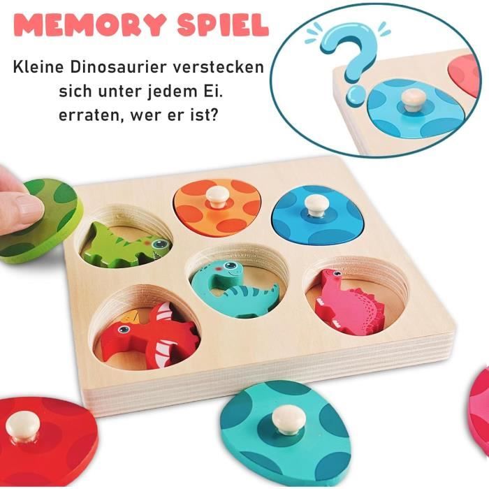 Tangdudu Puzzle en Bois Oeuf de Dinosaure, Puzzle Bois Enfant 1 2 3 Ans ...
