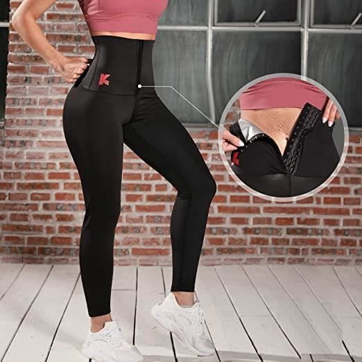 Leggings de sudation taille haute pour femmes, pantalon