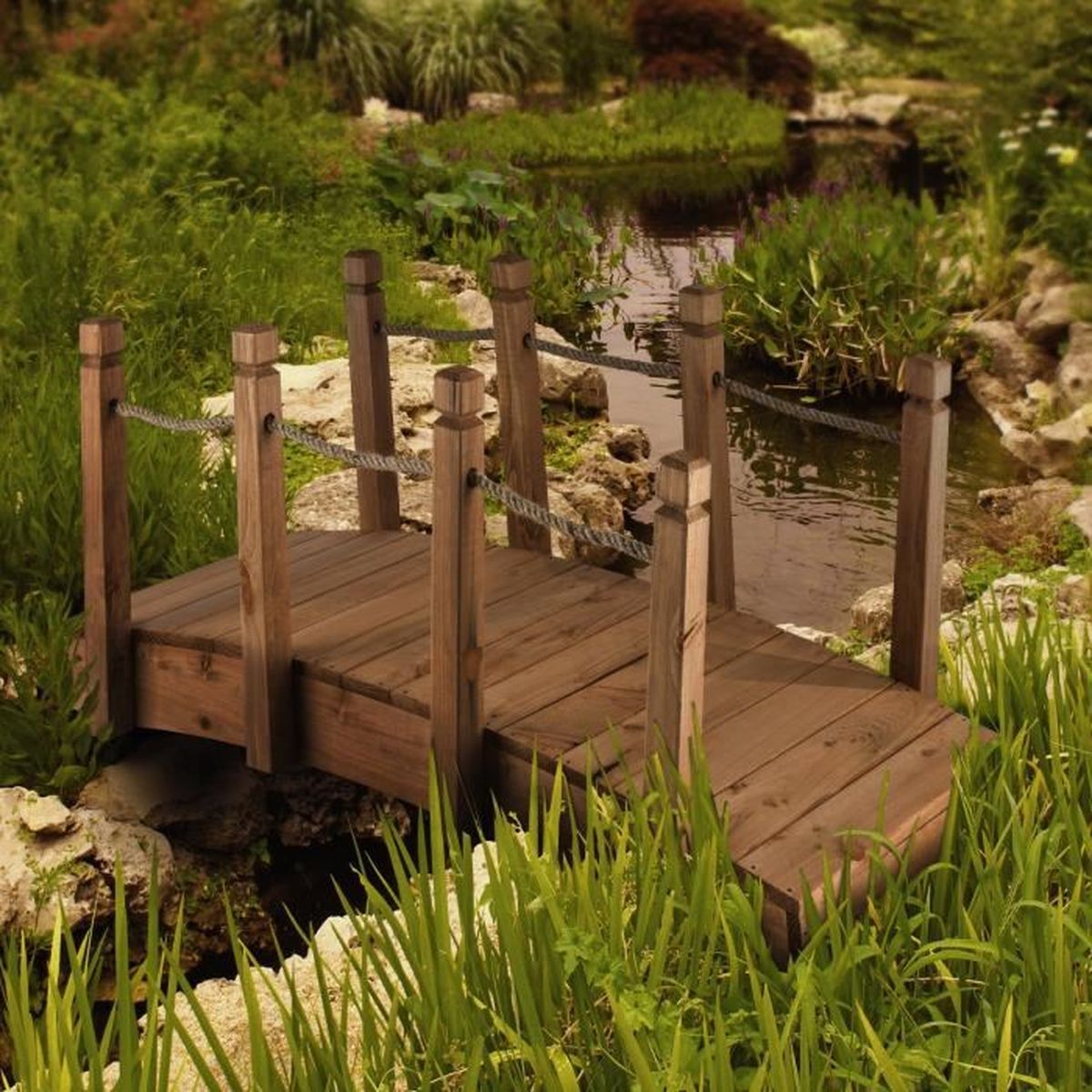Blumfeldt Pont De Jardin Decoratif 58x58x122 Cm Lxhxp Cablage Bois Massif Achat Vente Pont Blumfeldt Pont De Jardin Cdiscount