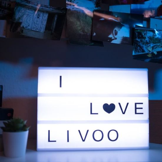 livoo boite lumineuse a messages 85 lettres et symboles 12 led cdiscount beaux arts et loisirs creatifs