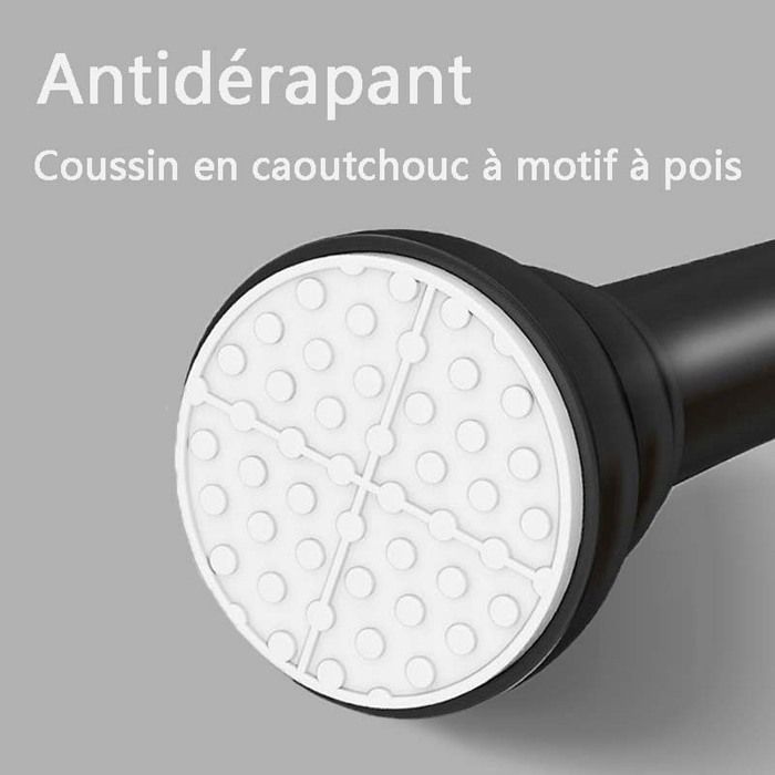 Tringle à Rideau Extensible Sans Perçage WELDUN - Lot De 2, 80-110 Cm, 3 Fixations Incluses