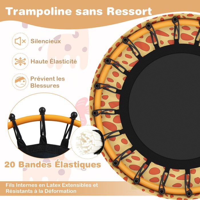 Trampoline Enfant Pliable Renard Avec Poignées Réglables Et Housse De Protection