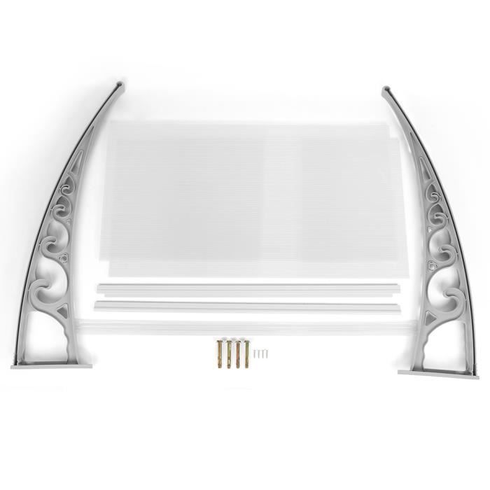Marquise De Porte/fenêtre En Polycarbonate | Auvent Extérieur 40-300cm | Résistant Aux Intempéries, Anti-UV | Transparent Ou Mat | Montage Mural Facile