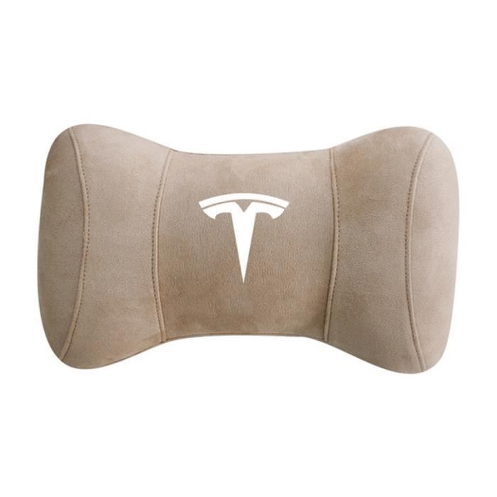 Pour Tesla Model 3 Modèle Y Modèle X Oreiller Cuir Style Mémoire Doux  Confortable Siège d'auto Appui-tête Oreiller Coussin Coussin Protéger