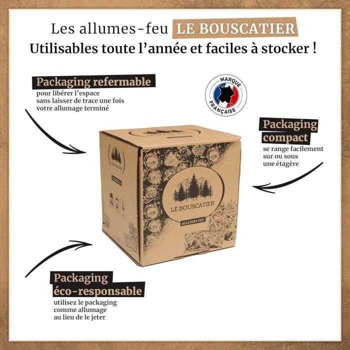 Allume-feu écologique Le Bouscatier - Laine Et Cire De Bois Naturels (1,87 Kg)
