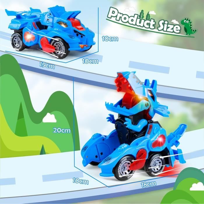 Jouet dinosaure transformable, voiture magnétique 2 en 1, se transforme