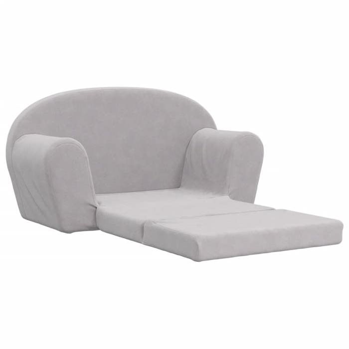 Canapé 2 Places Pour Enfants - Peluche Douce Crème, Housse Amovible - Mini-canapé Confortable Pour Petit Salon - 12