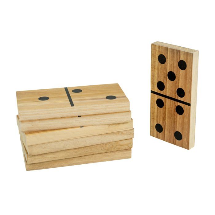 Jeu De Dominos Géant En Bois FSC – 28 Pièces Artisanales, Pour Enfants Dès 3 Ans, Intérieur/extérieur