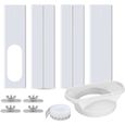 Kit 4 Pièces Joint et Déflecteur pour Climatiseur Mobile, Fenêtre 16-140cm, Largeur 130mm, Panneau d'Étanchéité, Isolation, Argent