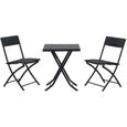Ensemble meubles de jardin - OUTSUNNY - Table carré et chaises pliables - Résine tressée 4 fils - Métal noir-0