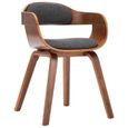 CHARME Chaise de salle à manger Gris foncé Tissu et bois courbé - Meuble Fauteuil Cuisine - Design Moderne -49 x 51 x 70 cm769-0