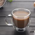 Café,Tasse à café en verre Double couche de 200ML,avec service à thé manuel,tasse à bière,boisson au lait,tasse résistante à la-0