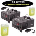 Pack de 2 machines à fumée 900w à "jet vertical"  2 FOG900-RGB  + 10 litres de liquide fumée SMOKE5L PA DJ SONO MIX LED idéal-0