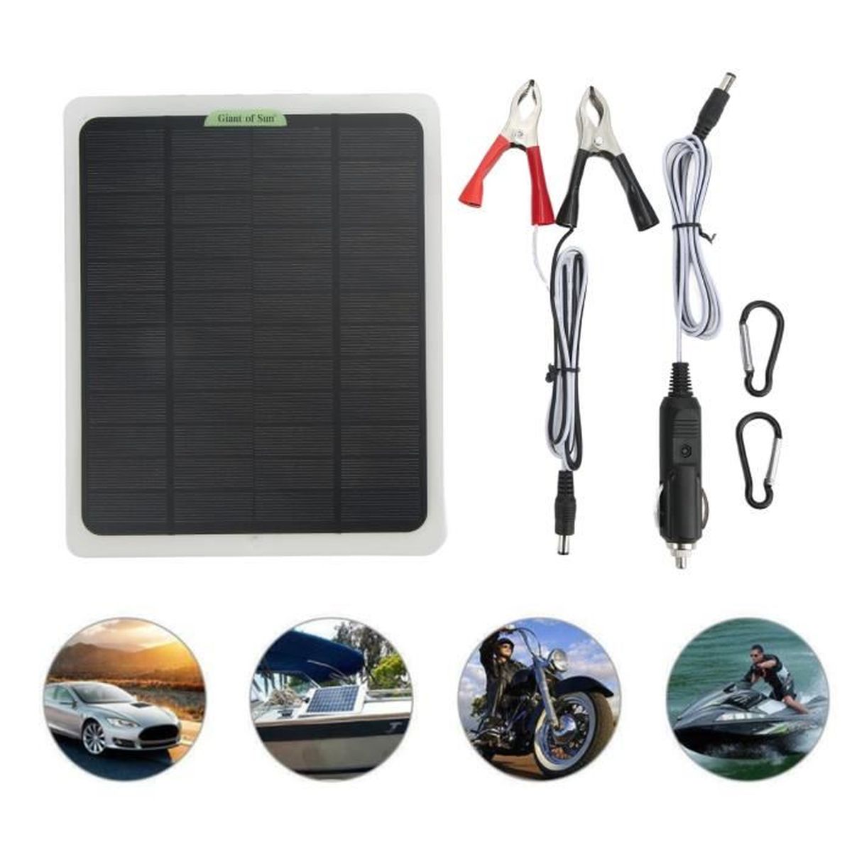 Kit chargeur de batterie solaire Portable 12V 20W monocristallin double — free download