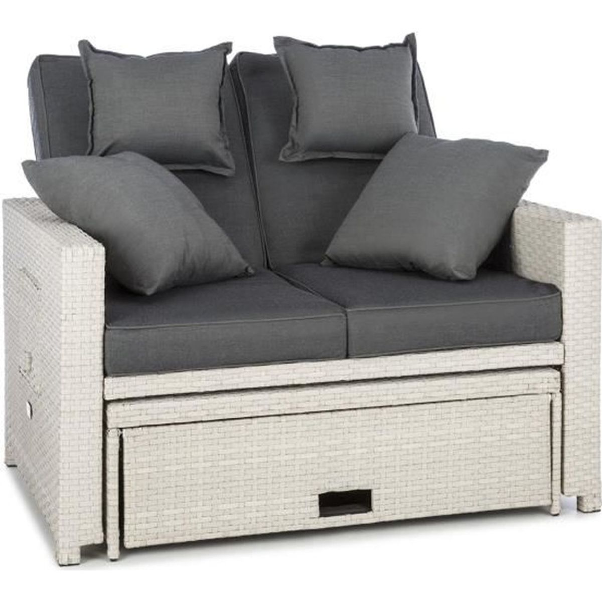 canape rotin blanc cdiscount