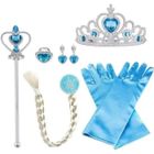 BRAND Accessoires de Costume - Princesse - Elsa la Reine des Neiges - 8 Pièces - Tresse - Gants - Diadème