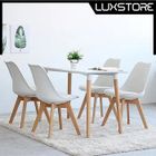 BRAND LUXS Ensemble Table à Manger Blanc avec 4 Chaises Scandinaves blanc - L110 x l60 x H75 cm