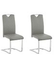 BELIANI Lot de 2 chaises de salle à manger en cuir PU gris PICKNES