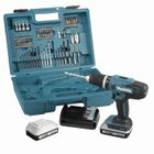 Perceuse visseuse à percussion 18V 42 Nm - MAKITA - 2 batteries 18v 2ah BL1820G + chargeur + 74 pièces - HP488DAEX1