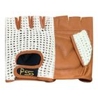 PSS Mitaines Gants Homme Femme Conduite Vélo Cyclisme Fitness Musculation Gants Cuir Mailles Sans Demi Doigts Rembourré Camel