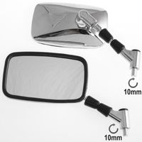 Pair Miroir Retroviseurs Custom Bras en métal Rearview Moto Scooter Chrome