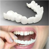 2Pcs Dentier Suprieur Dents Rutilisable Adulte Snap On Sourire Parfait Blanchissant Prothse Fit Flex Cosmtique Dents Confort[7286]