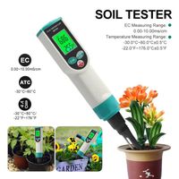 Testeur d'acidité du sol PH/TEMP pour jardinage, plantes et agriculture - PH-2023 - Blanc