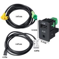 QN Adaptateur USB de Voiture Câble Audio Aux Pour VW Passat B6 B7 CC Touran @4