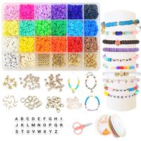 24 grilles Bijoux Bricolage Bracelet Coloré,Bijoux pour DIY Bracelet Coloré, Adultes Enfants Collier Activités Manuelles