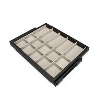 Emuca Kit de organiser de cadre de tiroir et de glissière avec fermeture souple pour armoire, réglable, module 600mm, Noir texturé