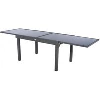 Table extensible rectangulaire en verre Piazza 6/10 places Gris anthracite - Hespéride