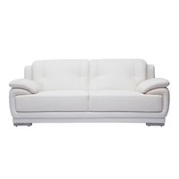 Canapé cuir design 3 places blanc TAMARA - MILIBOO - Contemporain - Design - Ferme - Cuir de buffle