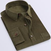 Dioche chemise à col rabattu Chemise à Manches Longues pour Hommes Chemise Ample en Velours Côtelé pour Hommes vetements manteau