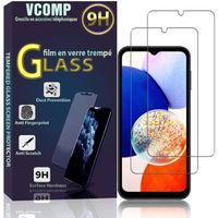 VCOMP® Pour Samsung Galaxy A14 4G 6.6": Lot - Pack de 2 Films de protection écran Verre Trempé