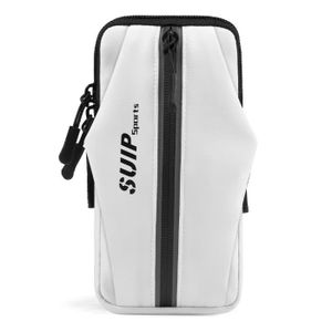 SAC DE SPORT Blanc-Waterproof Zipper Pocket Armbands Pouch For iPhone 13 12 11 Pro Max SE3 Outdoor Sports Running Arm Band