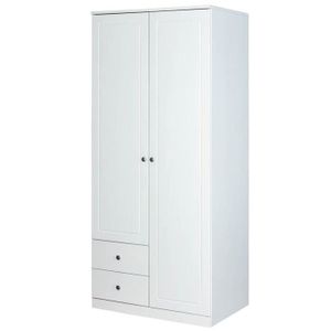 Miliboo Armoire Penderie Blanc Et Bois Lou Achat Vente Armoire De Chambre Miliboo Armoire Penderie Cdiscount