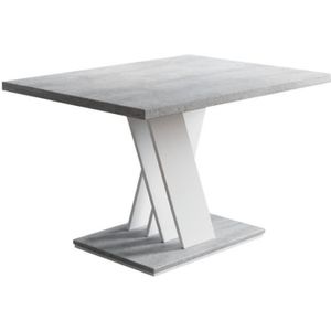 TABLE BASSE Table basse contemporaine MALAVA - Béton et blanc 