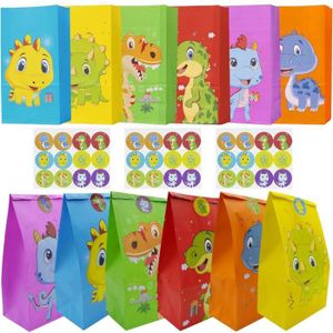 PAPIER CADEAU Sacs Cadeau,24 Pcs Dinosaures Sac Papier Cadeau Av