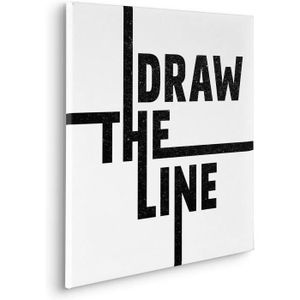 OBJET DÉCORATION MURALE Typo Draw The Line Tableau Sur Châssis En Bois Vér