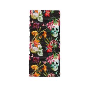 Foulard têtes de mort rouge rose coton 100 x 100 cm imprimé foulard franco de port Foulard têtes de mort rouge rose coton 100 x 100 cm imprimé foulard franco de port