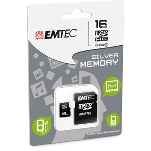 CARTE MÉMOIRE Carte Mémoire microSDHC 16 Go Class 4 EMTEC pour H