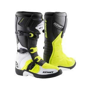 PANTALON DE SPORT Bottes moto cross Kenny Track - Blanc/Jaune - Tail