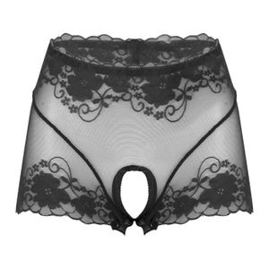 STRING - TANGA YIZYIF Culotte Femme Sexy Ouverte Entrejambe Slip Dentelle Transparent Underwear M-XL