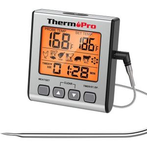 Etanche IP67 Thermomètre de Cuisson, Sonde de Rotation , pour Viande pour  Fumoir Four Cuisine Friandises Barbecue Grill Orange