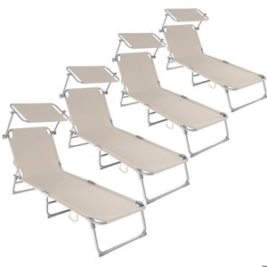 2er Set bleue de Jardin Chaise Relax Chaise longue transat transat transat pliable jusqu/'à 120 kg