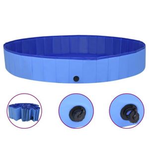 PATAUGEOIRE vidaXL Piscine pliable pour chiens Bleu 200x30 cm PVC