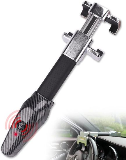 Turnart Antivol Volant Voiture - Bloque Volant Avec Pédale, Acier Inoxydable, 3 Clés - Gris