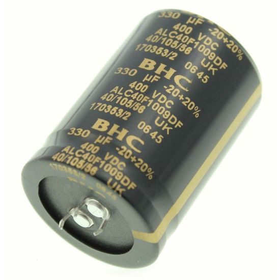 2 Condensatori Elettrolitici 330µF 400V 105°C – Snap-in Radiali, 35x50mm, ALC40F1009DF