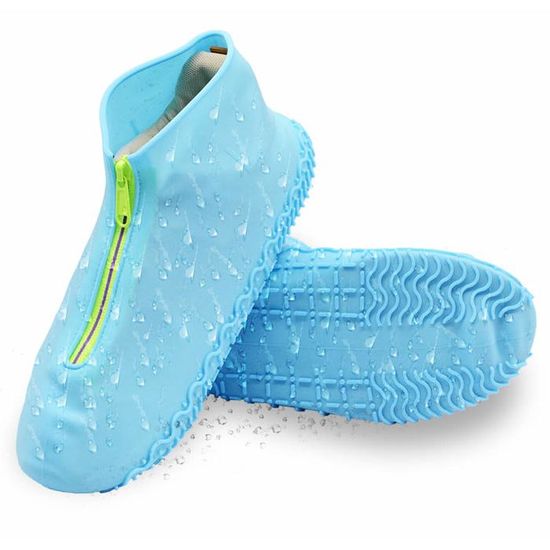 Surchaussures Imperméables En Silicone - Taille L (38-42) - Noir - Antidérapantes - Pour Vélo, Moto, Ski, Randonnée - 6