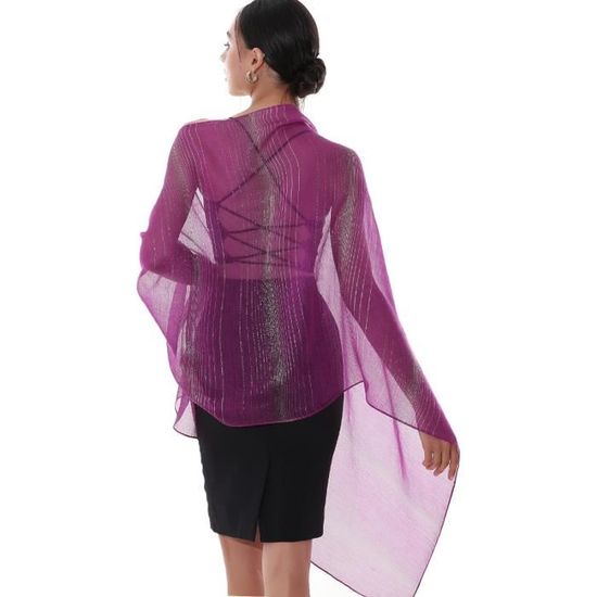 Magnifique étole femme marron en laine | intemporel motif de rose ancienne